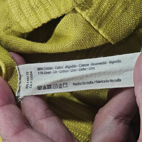 Free People Open Back Crop Linen Top Boho Festival Coastal Core Flutter Sleeve - Picture 6 of 10